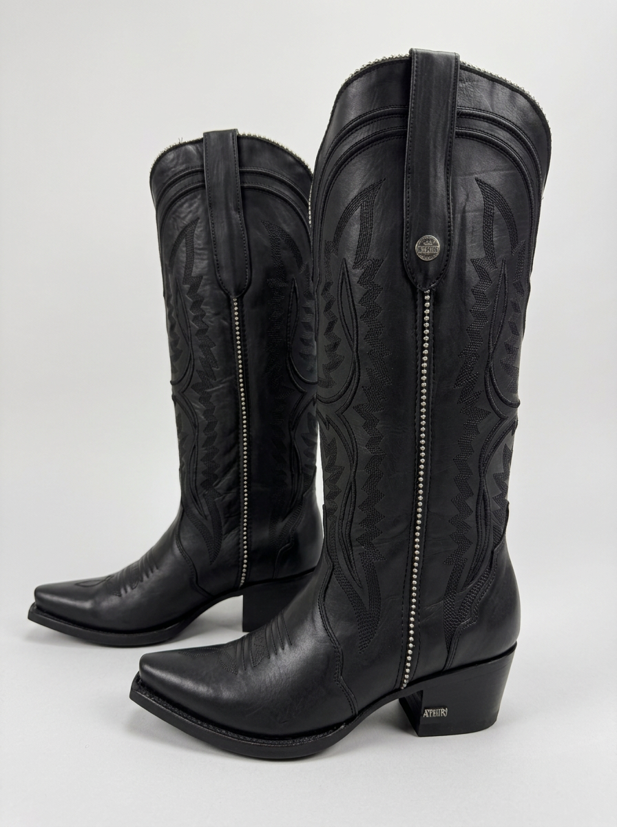 Cleyton Western Boot — Black (Athala) — pair