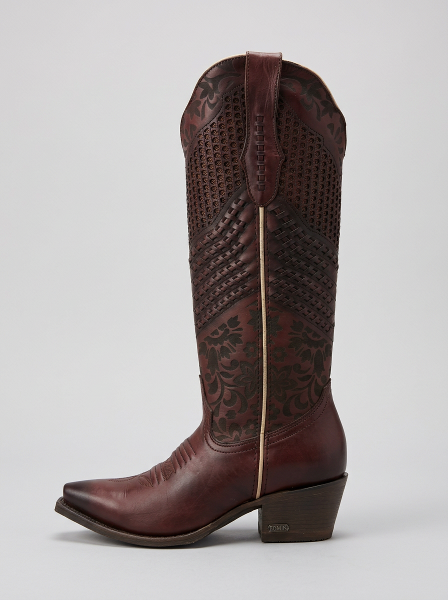 Cleyton Western Boot — Wine (Panal) — side profile