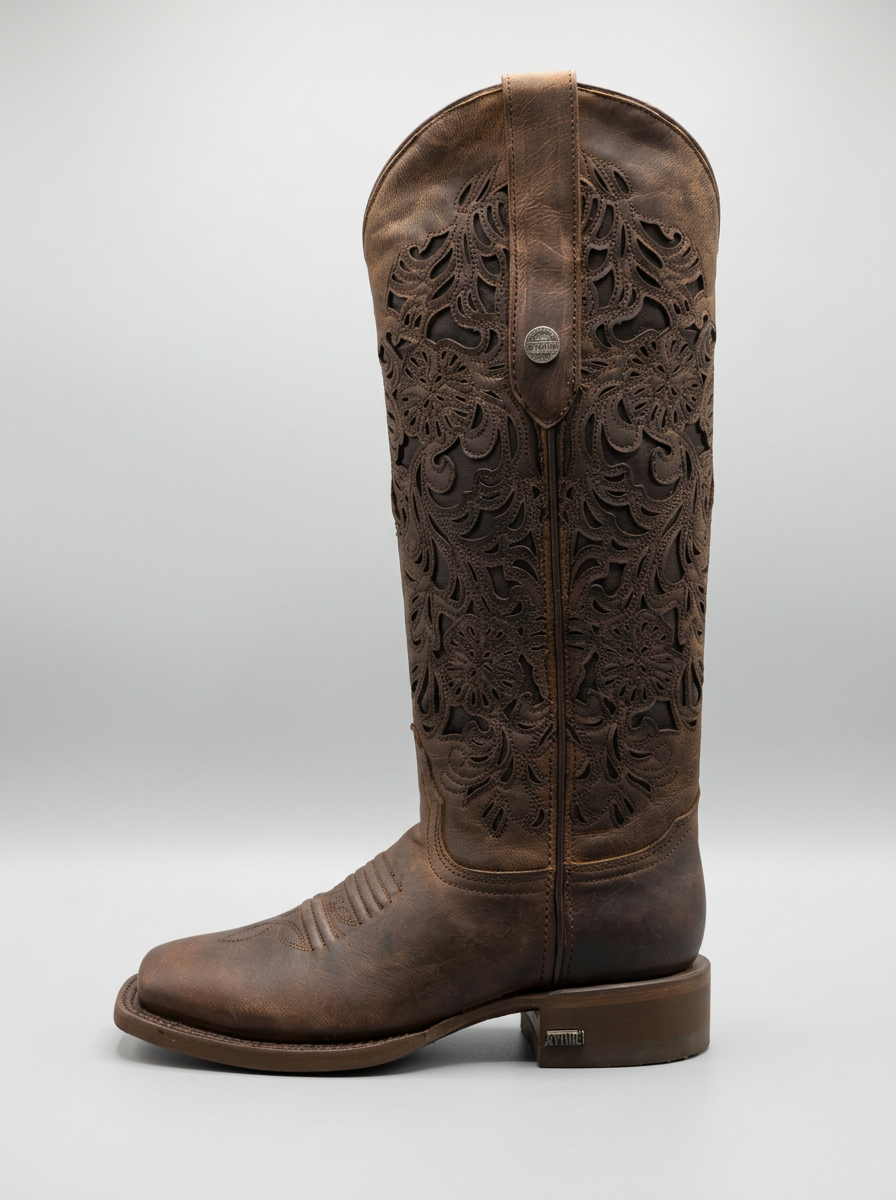 Isabella Western Boot — Brick — side profile