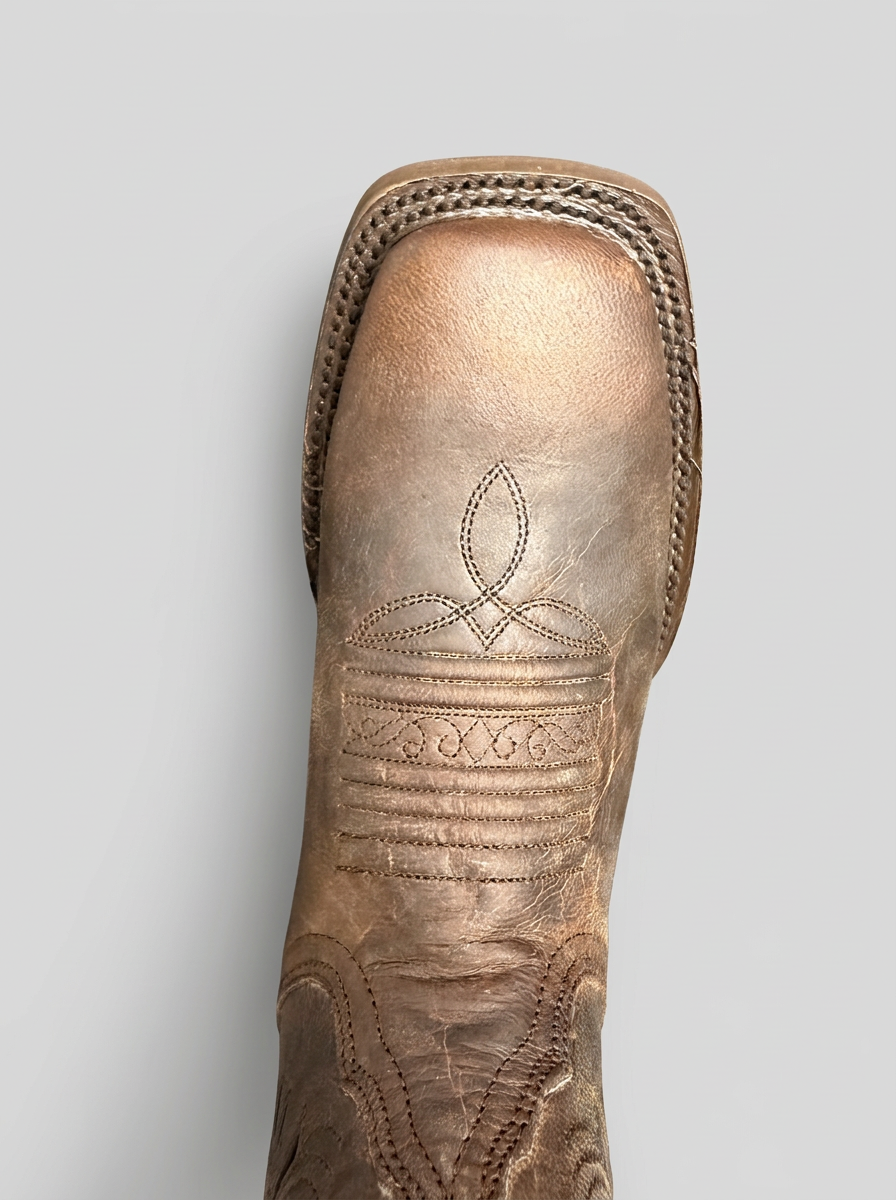Isabella Western Boot — Brick — toe detail
