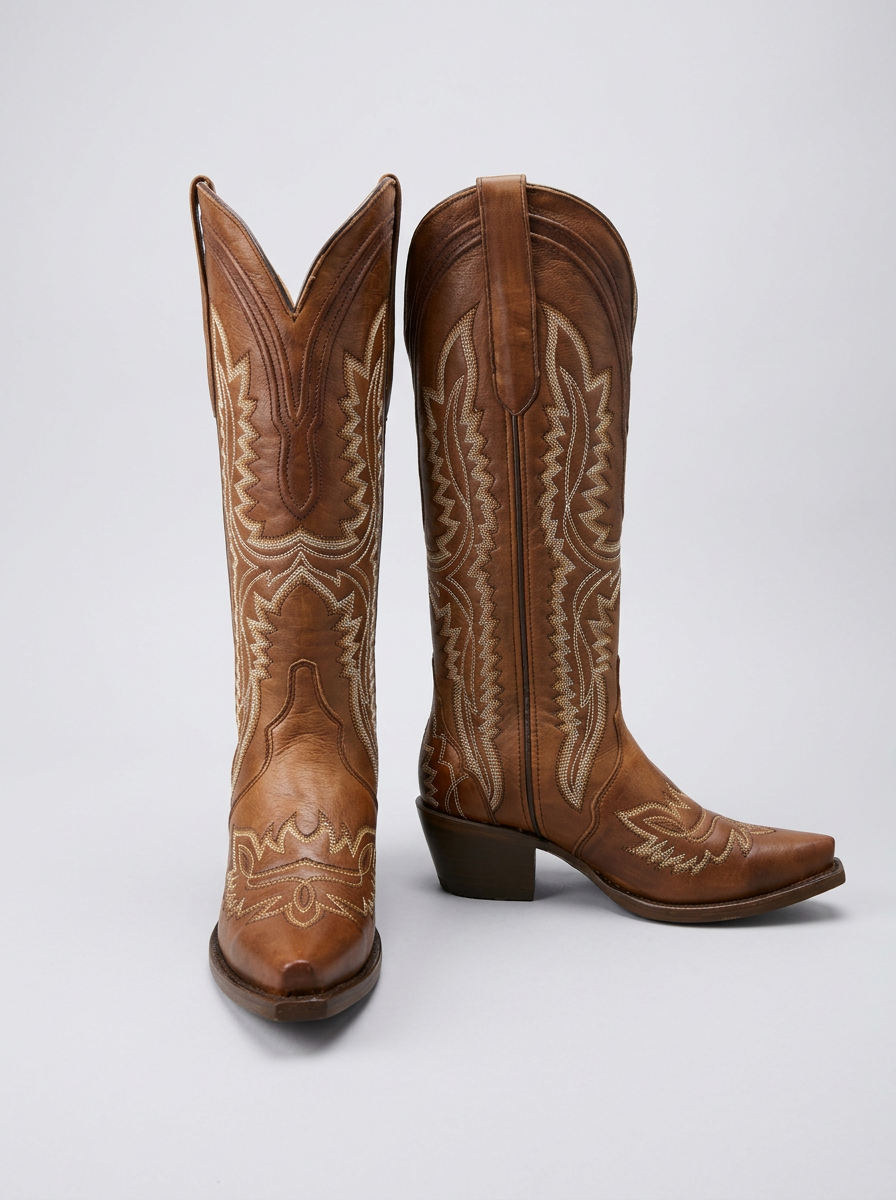 Liga Western Boot — Coffee (Athala) — pair front view