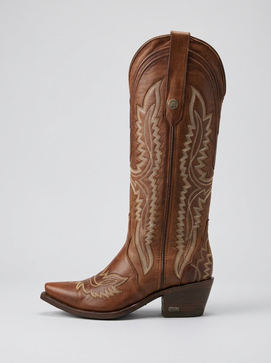 Liga Western Boot — Coffee (Athala) — side profile