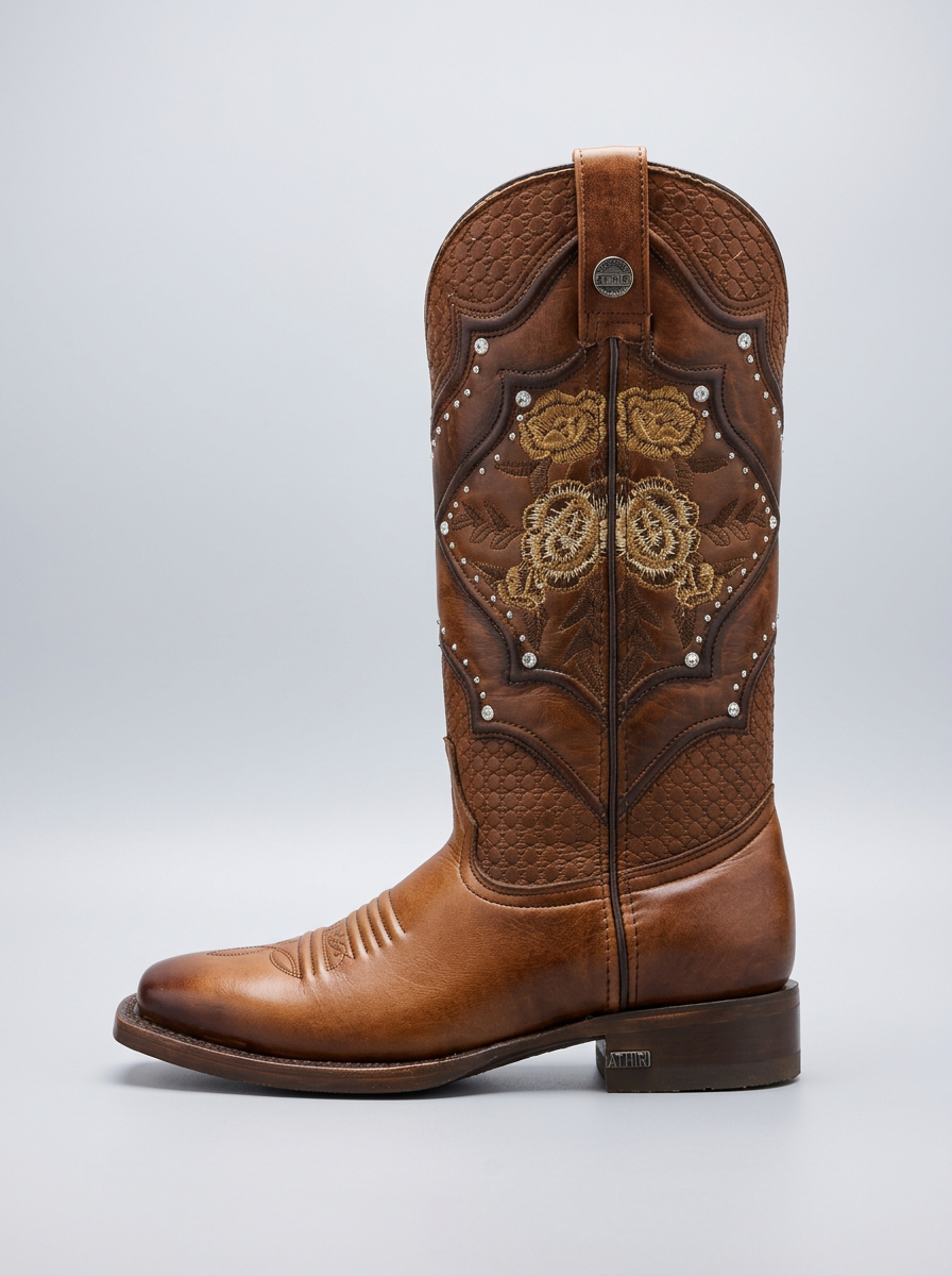 Liga Western Boot — Coffee (Premier Flor) — side profile