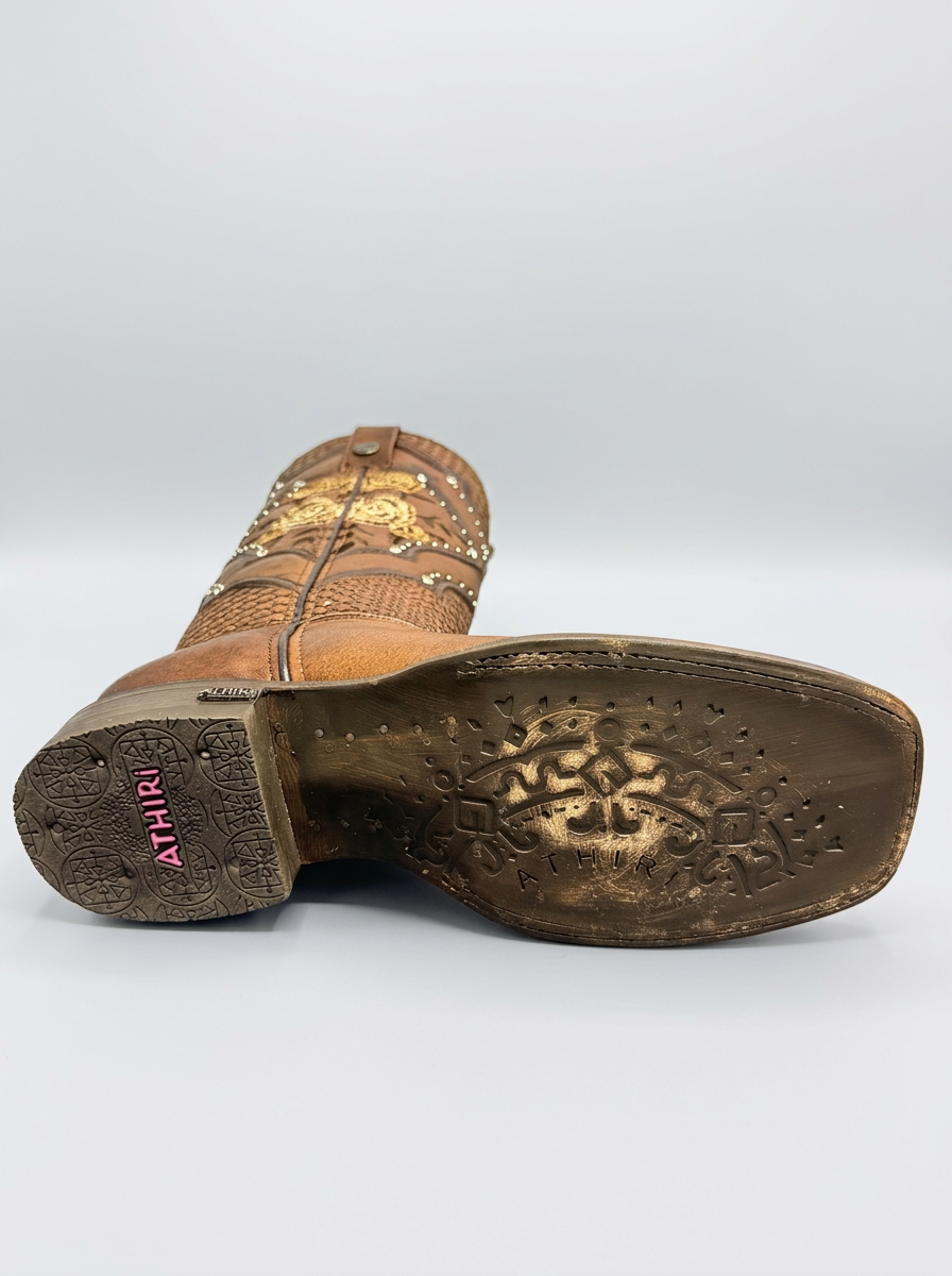 Liga Western Boot — Coffee (Premier Flor) — sole