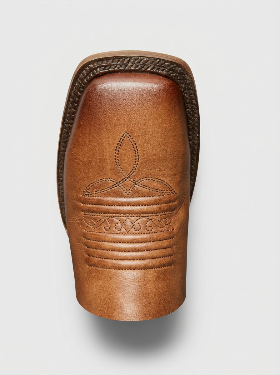 Liga Western Boot — Coffee (Premier Flor) — toe detail