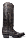 Women's Lizard-Embossed Western Boot — Black